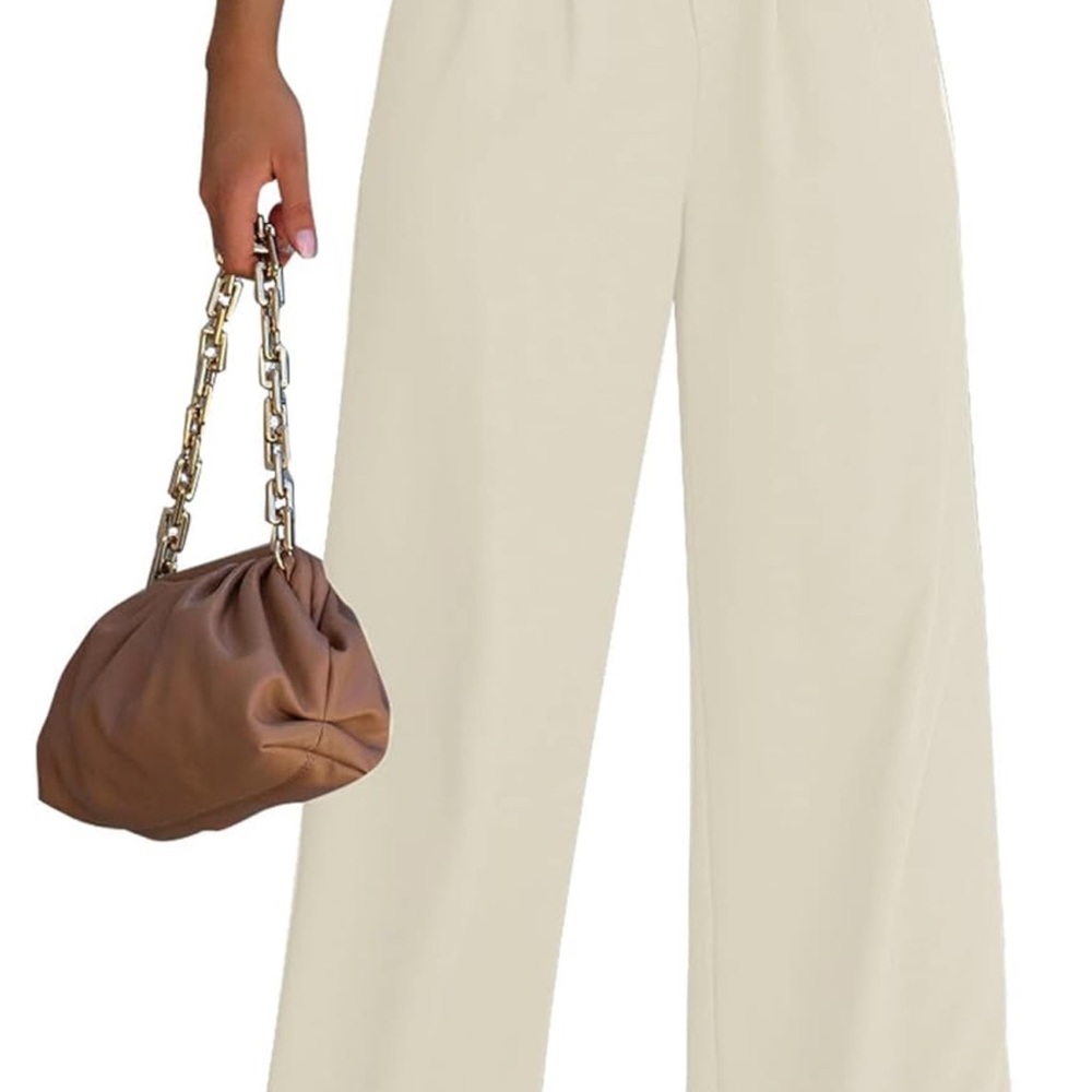 PrettyLittleThing Cream Wide-Leg Pants